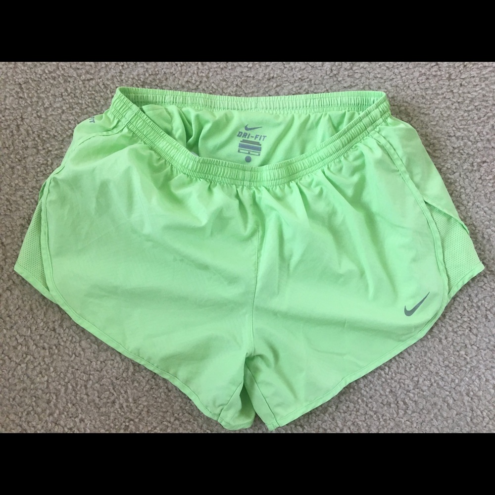 Nike lime neon green dri-fit shorts size Medium